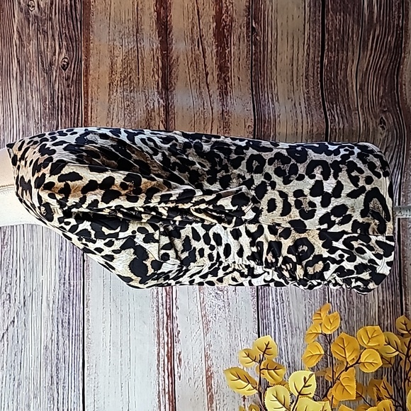 NEW STYLE & CO LEOPARD PRINT 3/4 GATHERED SLEEVE PULLOVER TOP BLOUSE - Picture 3 of 13